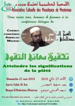 Conférence le 27 mai 2018 - Cheikh Abdelghani MEHDAOUI